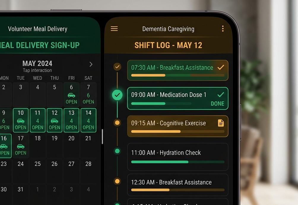App for Family Caregivers to Coordinate a Care Schedule
